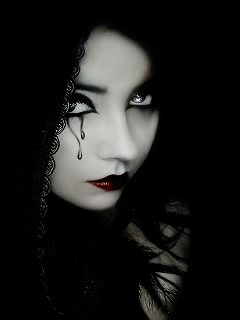 Gif animé gothique larmes noires